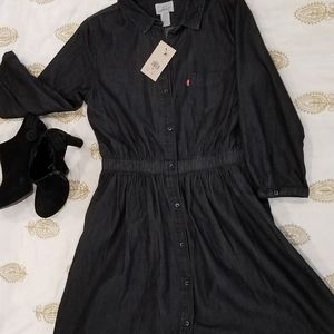 NWT Levi Button Black denim Dress